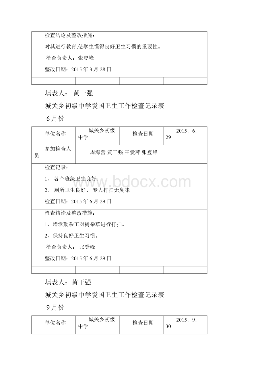 爱卫工作检查记录表.docx_第2页