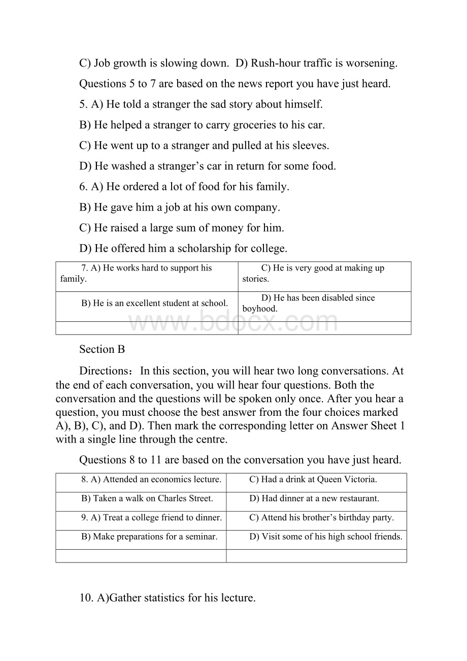 英语四级真题卷二答案解析.docx_第2页