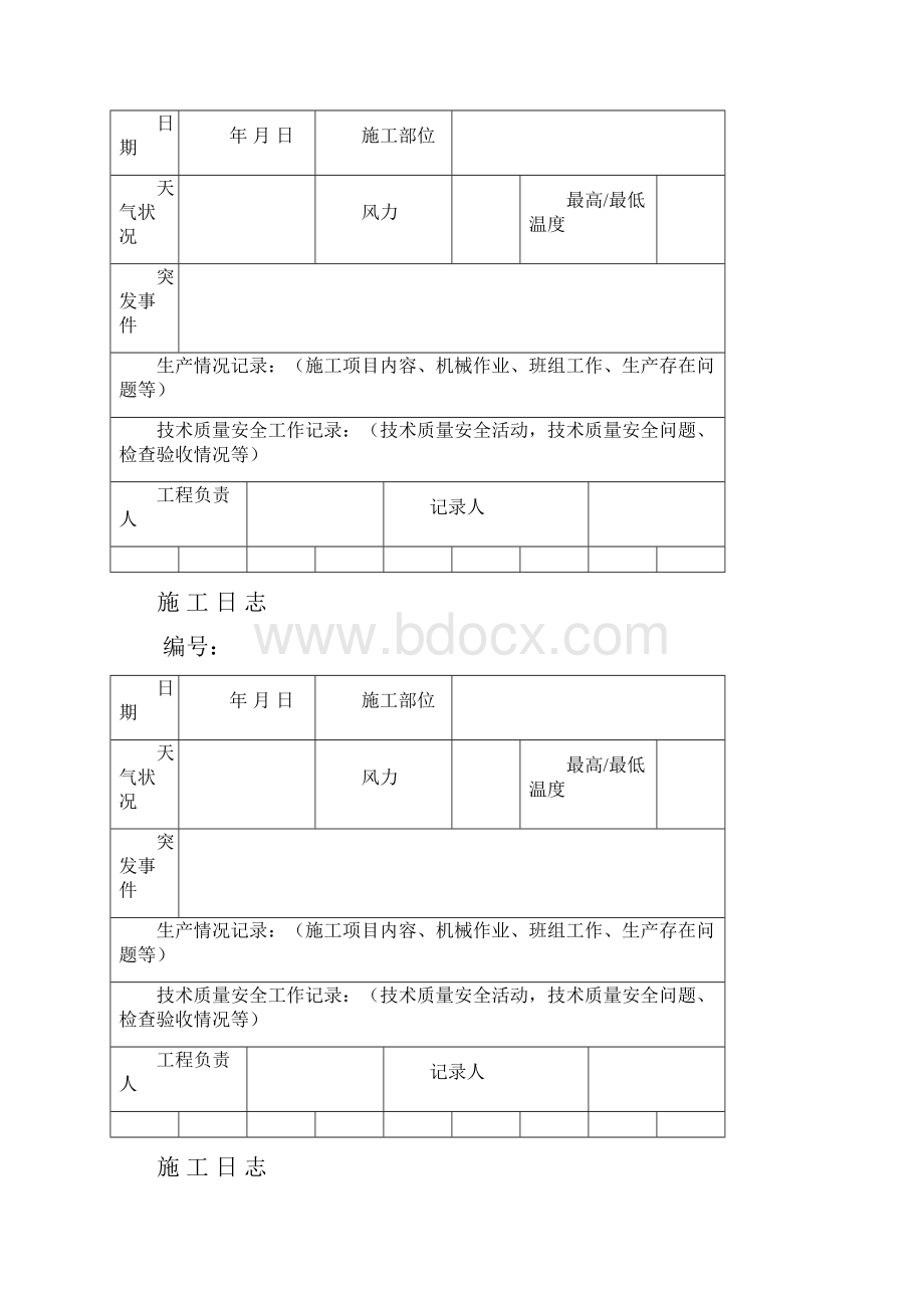 施工日志空白表格.docx_第2页