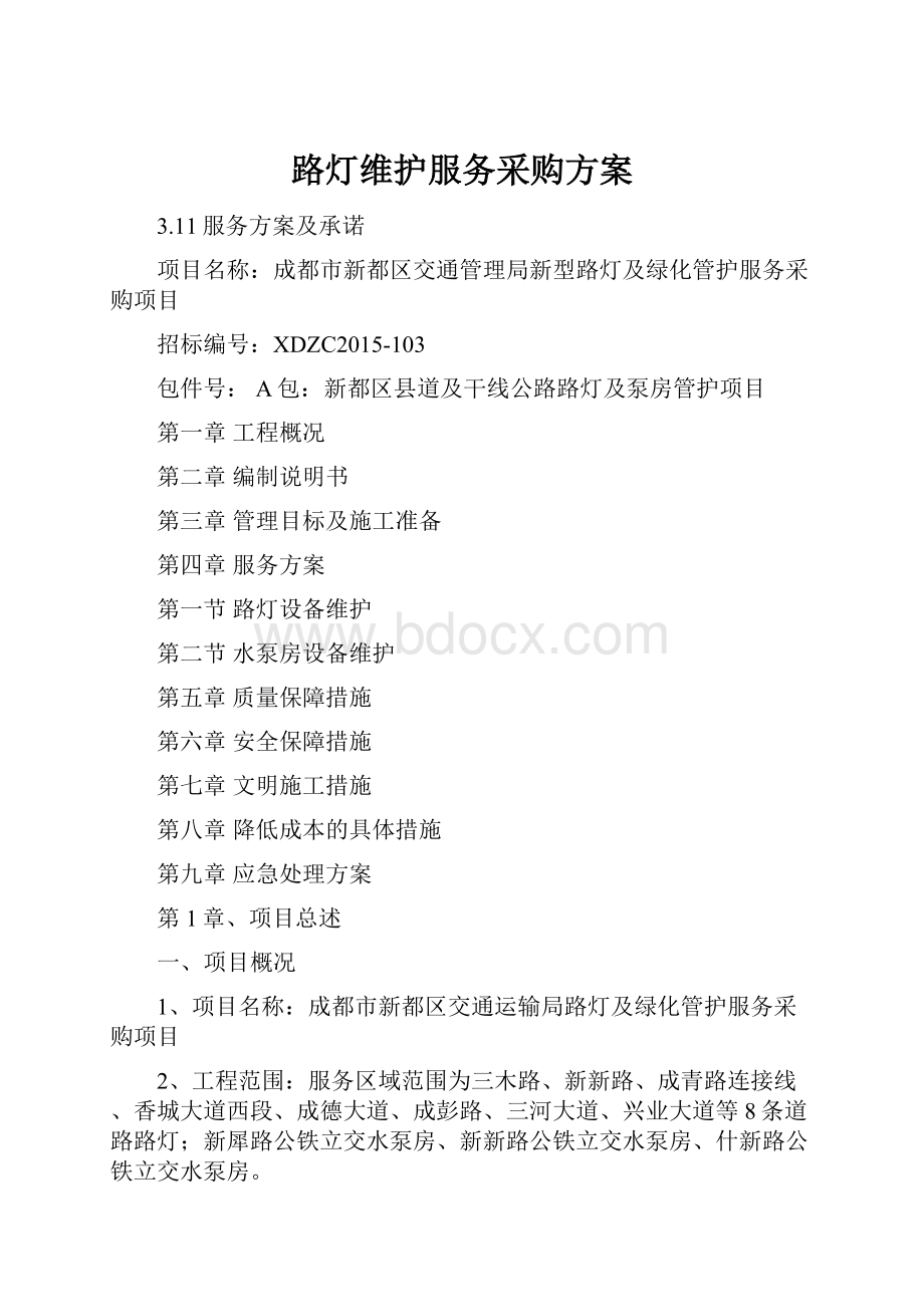 路灯维护服务采购方案.docx_第1页