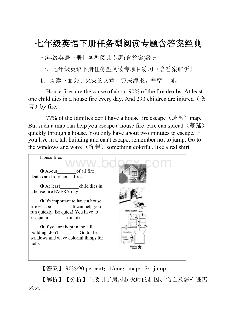 七年级英语下册任务型阅读专题含答案经典.docx_第1页