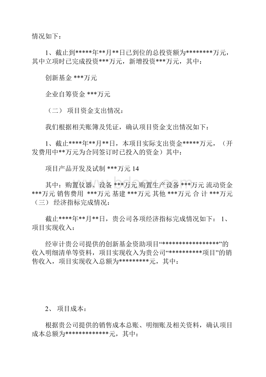 科技型中小企业创新基金专项审计报告参考样式 4100字.docx_第3页