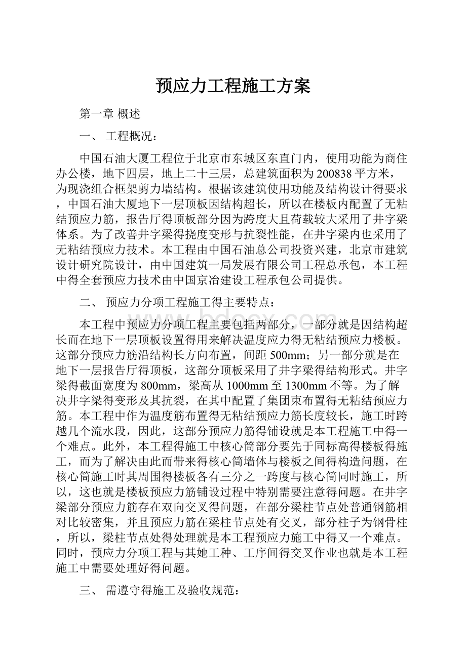 预应力工程施工方案.docx