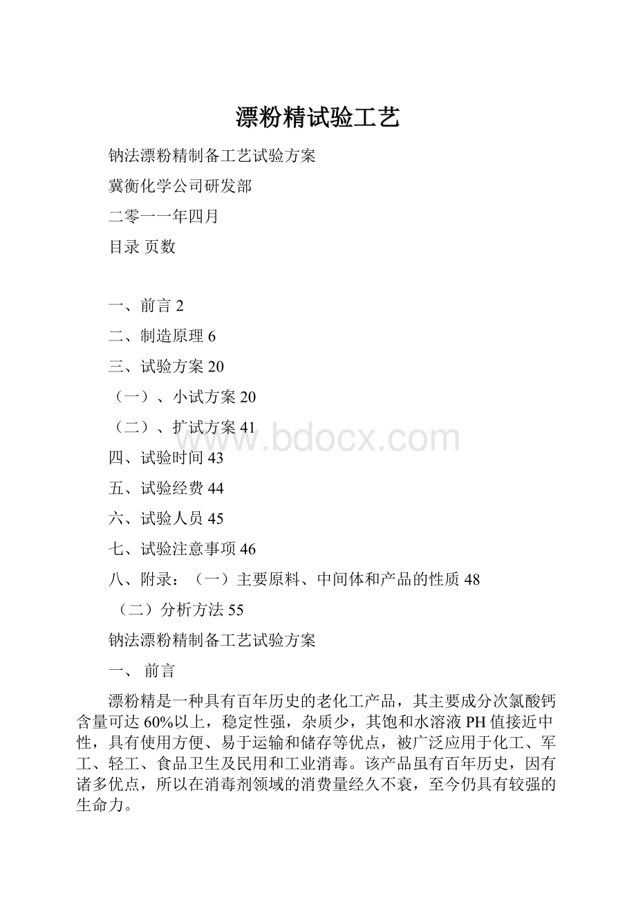 漂粉精试验工艺.docx_第1页