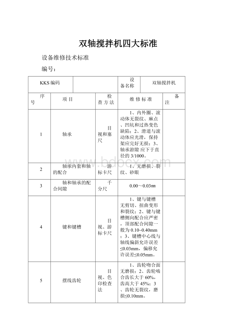 双轴搅拌机四大标准.docx