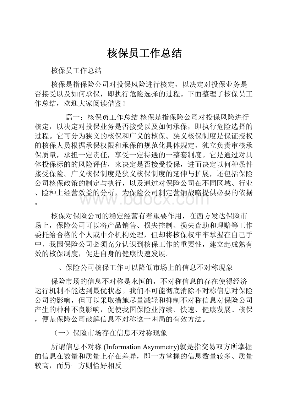 核保员工作总结.docx