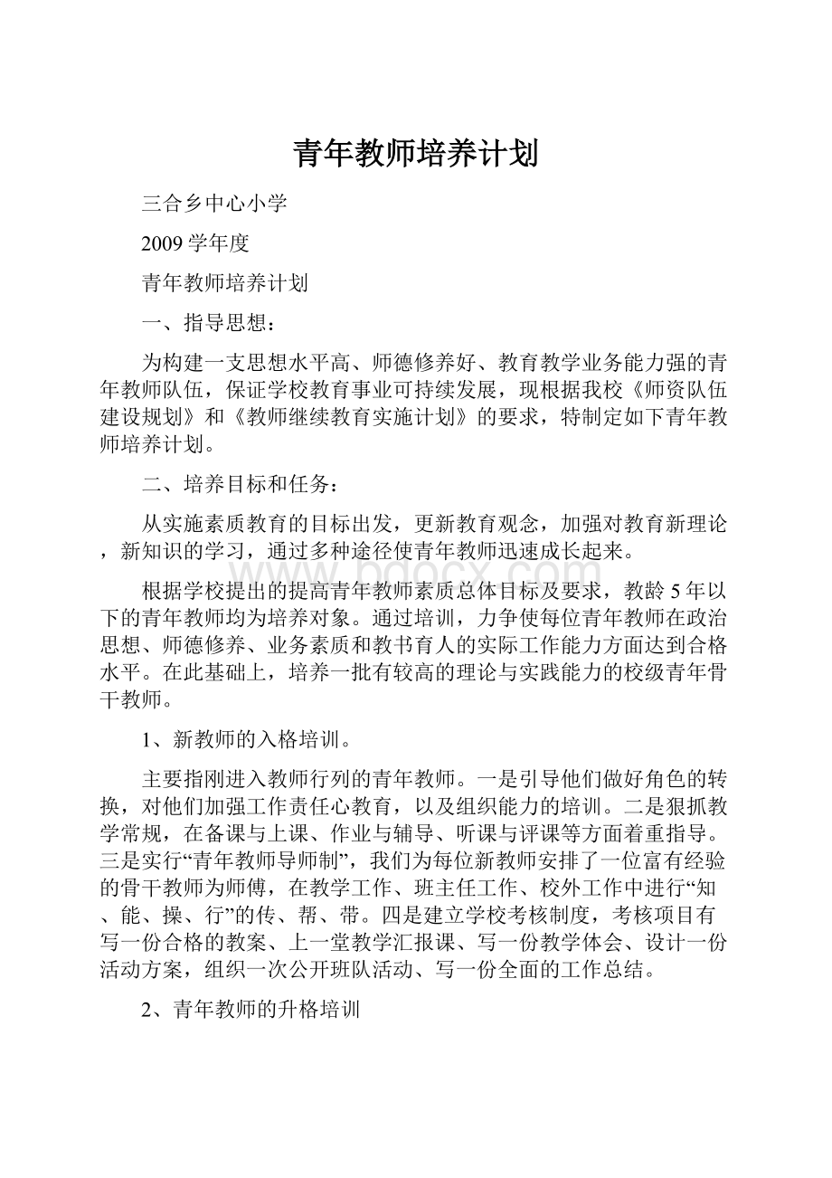 青年教师培养计划.docx_第1页