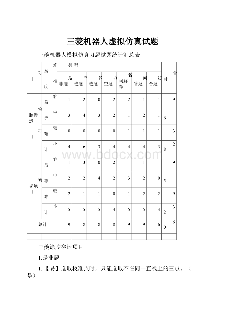 三菱机器人虚拟仿真试题.docx_第1页