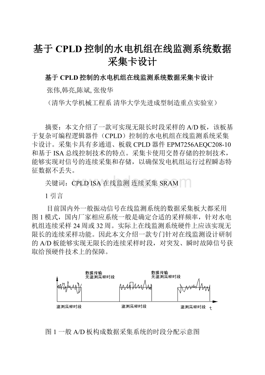 基于CPLD控制的水电机组在线监测系统数据采集卡设计.docx