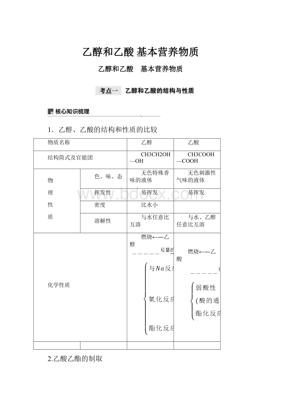 乙醇和乙酸 基本营养物质.docx