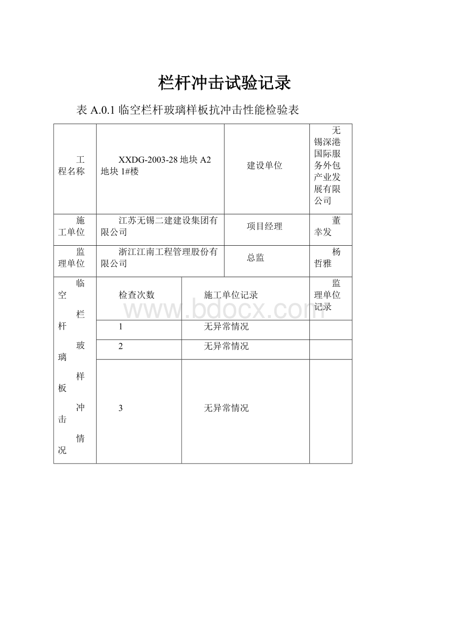 栏杆冲击试验记录.docx_第1页