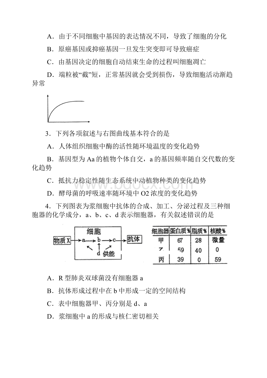 山东省泰安市届高三理综第二轮复习质量检测试题WORD版及答案泰安二模.docx_第2页