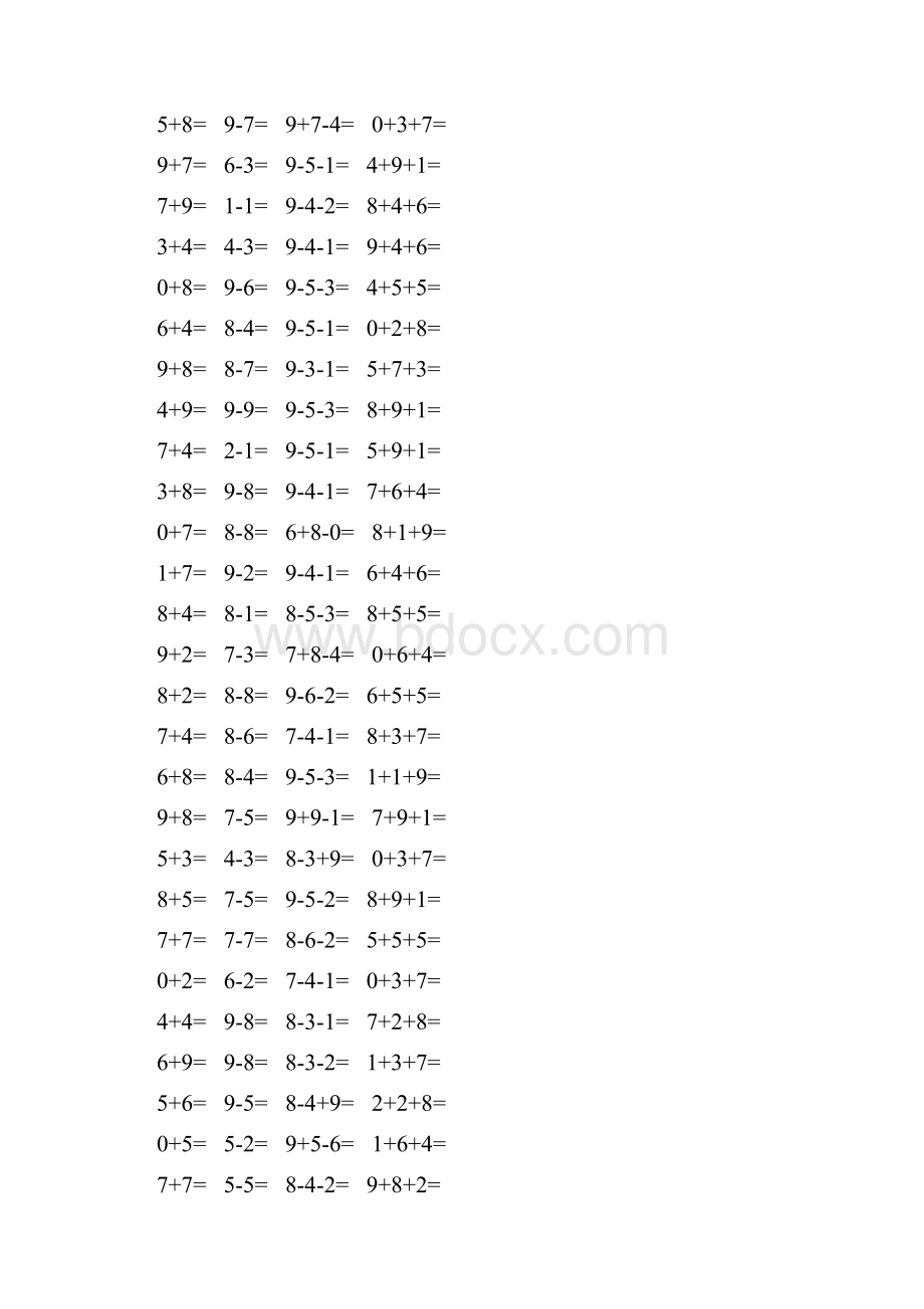 新编一年级数学上册口算题卡 180.docx_第3页