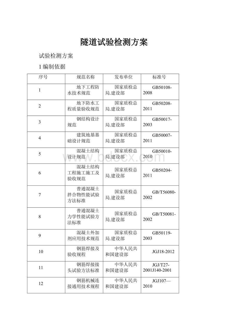 隧道试验检测方案.docx