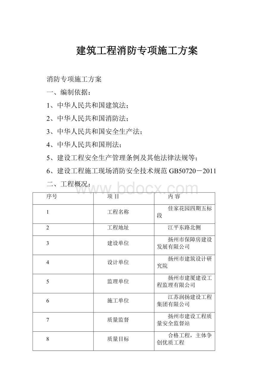 建筑工程消防专项施工方案.docx_第1页