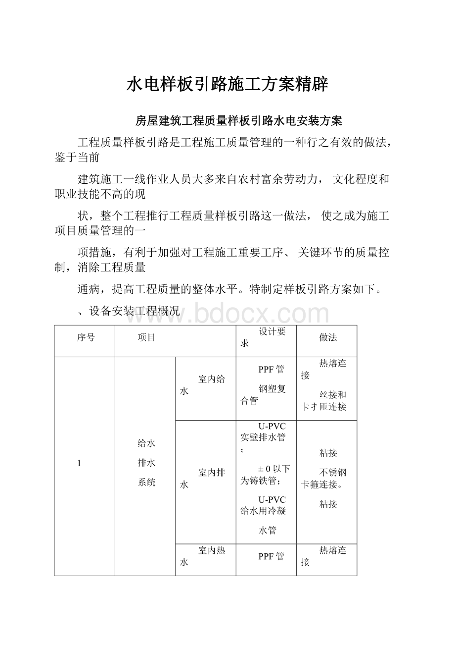 水电样板引路施工方案精辟.docx