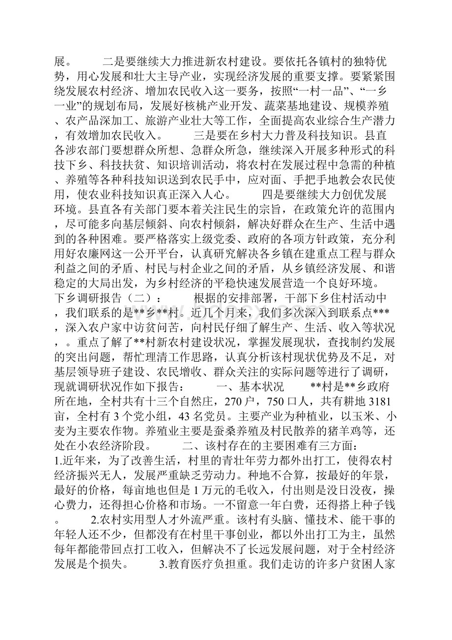 总结范文下乡调研报告10篇.docx_第3页