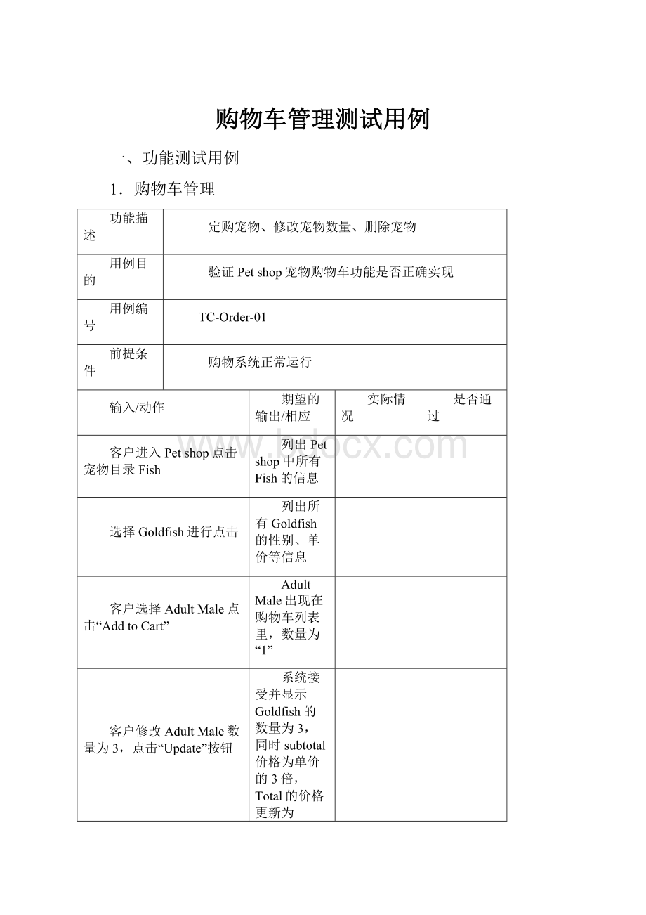 购物车管理测试用例.docx_第1页