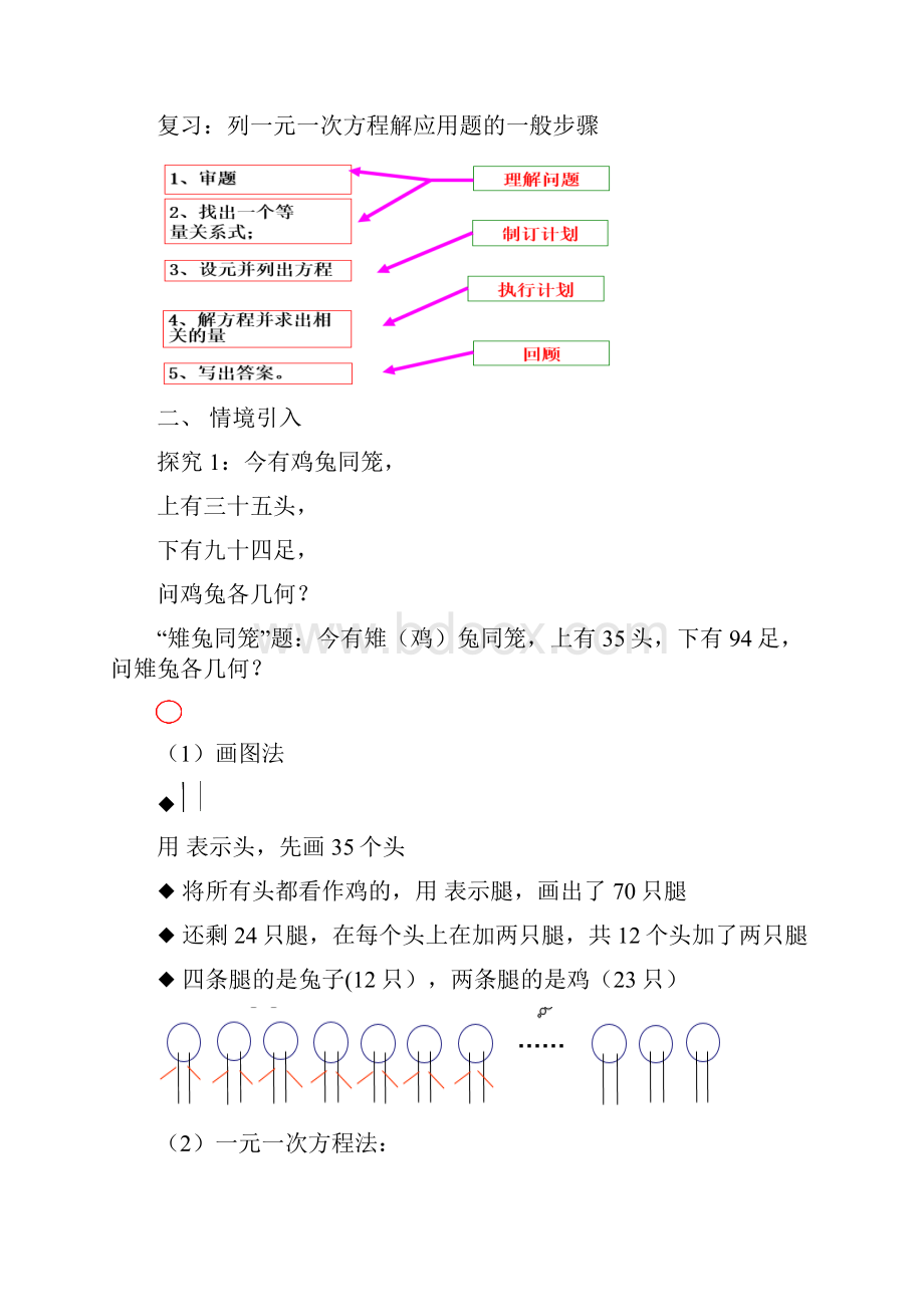 北师大版八年级数学上册53应用二元一次方程组鸡兔同笼优秀教案.docx_第2页