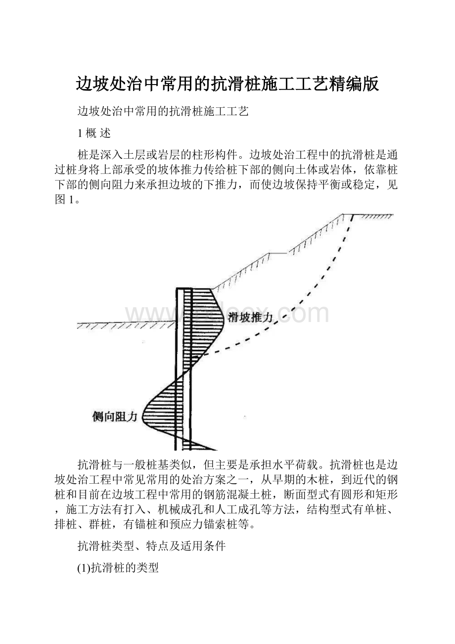 边坡处治中常用的抗滑桩施工工艺精编版.docx_第1页