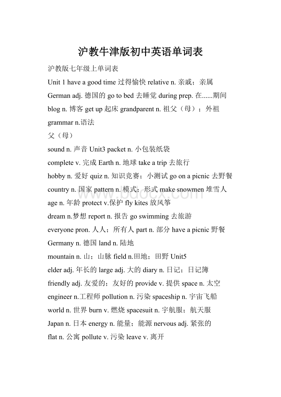 沪教牛津版初中英语单词表.docx_第1页