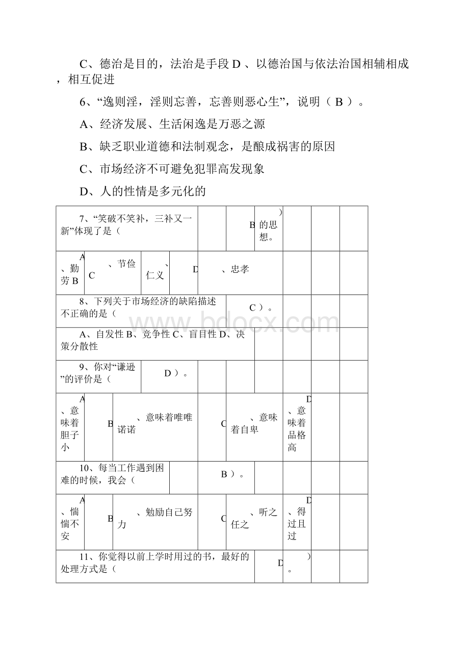 高级公共营养师考试模拟试题职业道德.docx_第2页