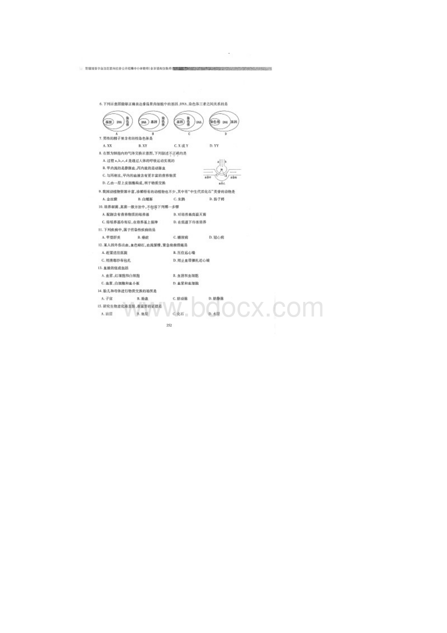 新疆特岗教师招聘生物试题.docx_第2页