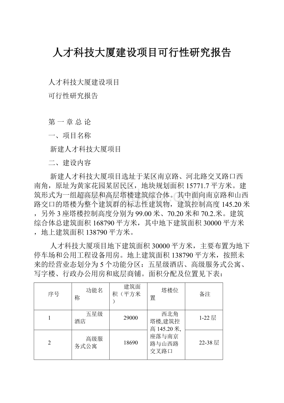 人才科技大厦建设项目可行性研究报告.docx