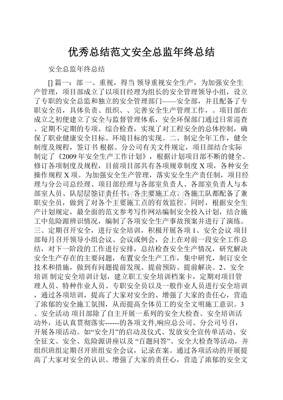 优秀总结范文安全总监年终总结.docx