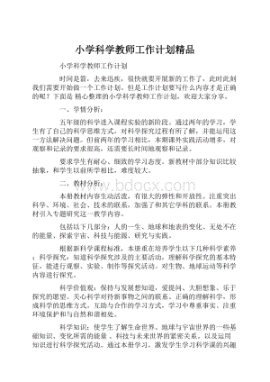 小学科学教师工作计划精品.docx