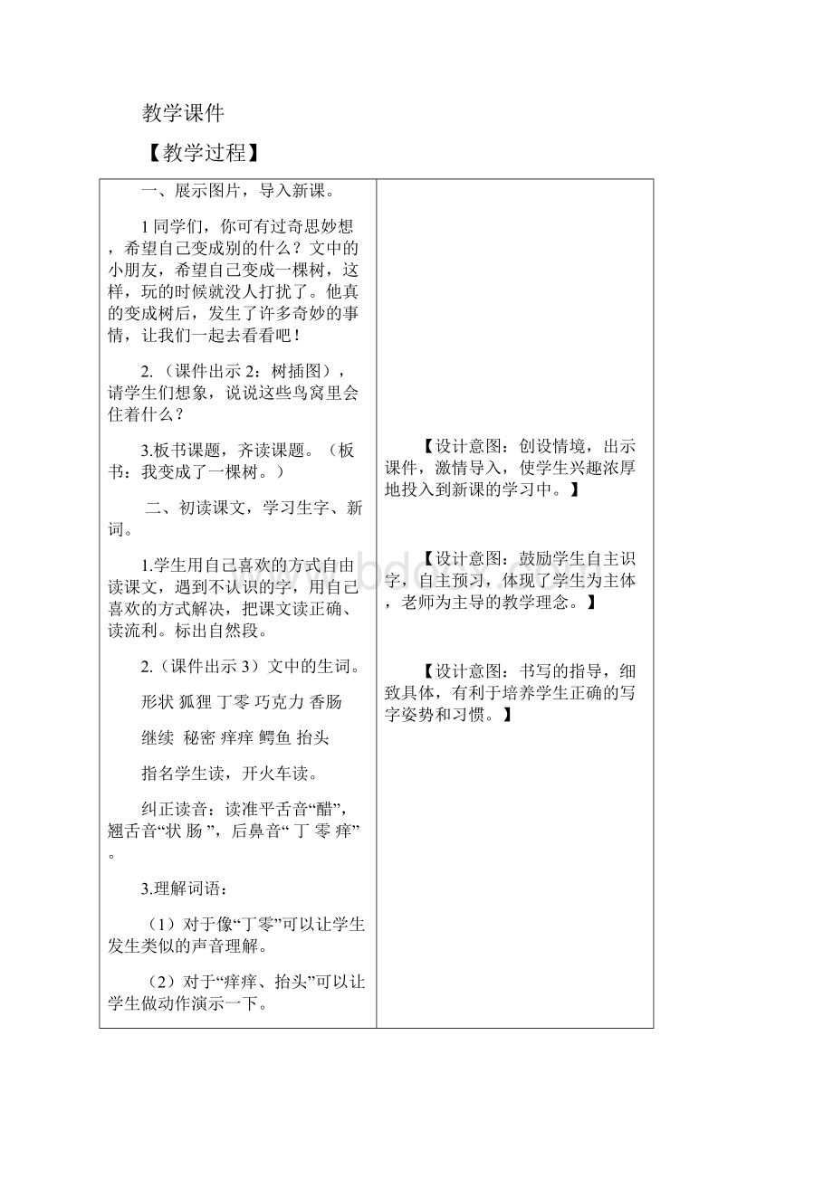 部编版三年级语文下册 17《我变成了一棵树》 教案.docx_第2页