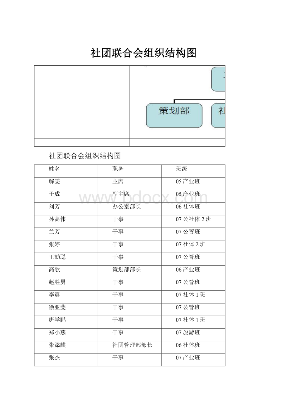 社团联合会组织结构图.docx_第1页