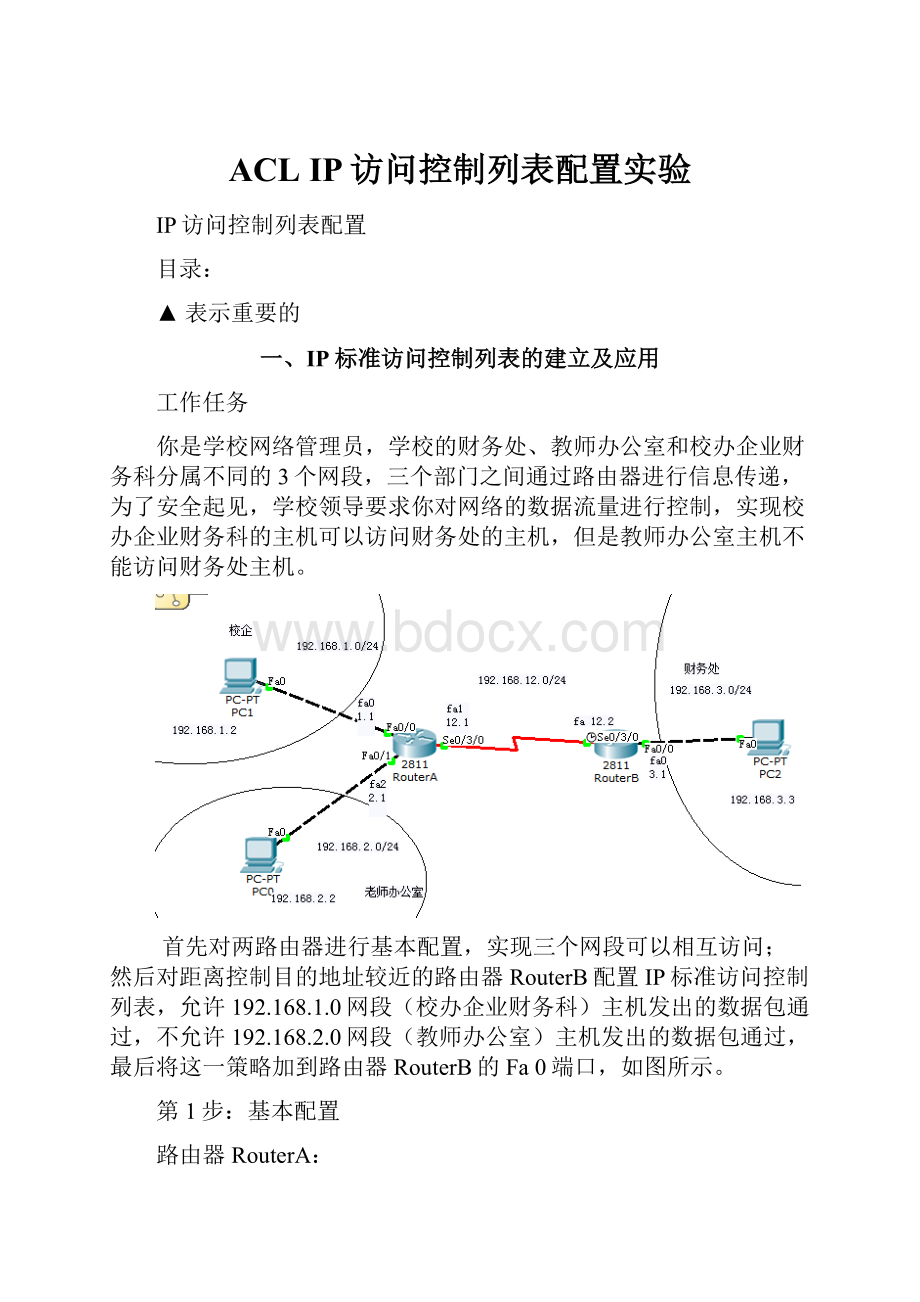 ACL IP访问控制列表配置实验.docx