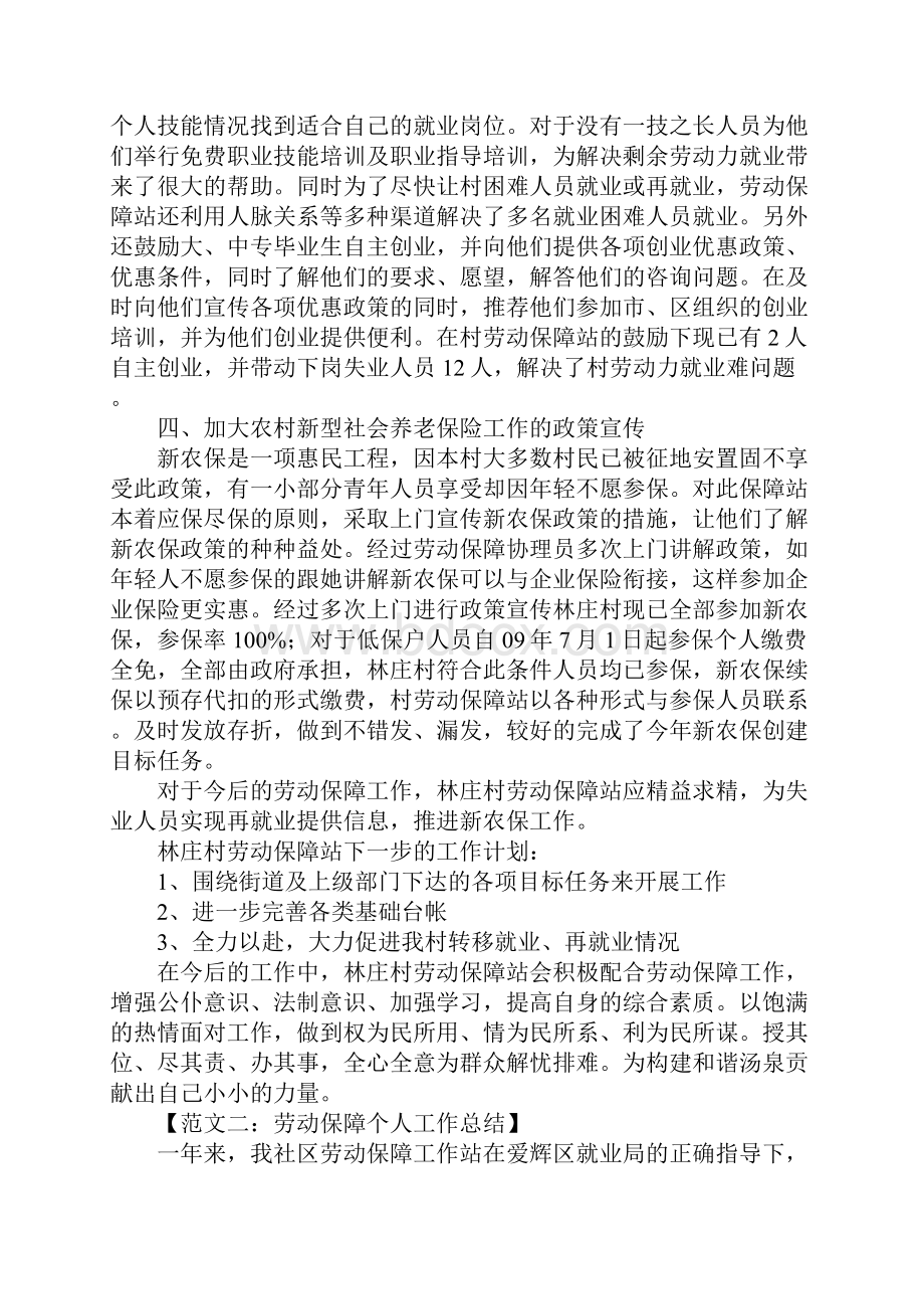 劳动保障个人工作总结.docx_第2页