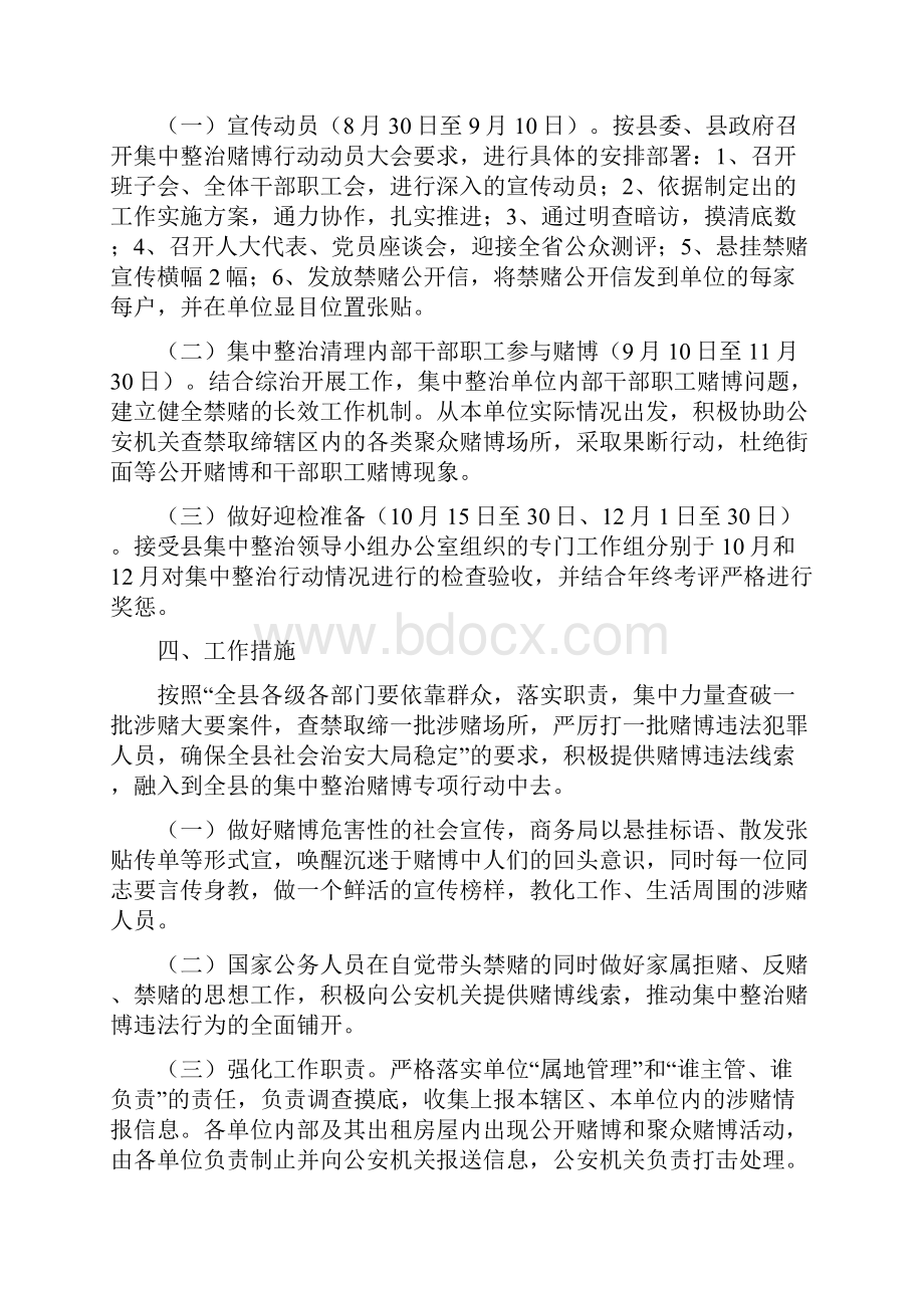 整理商务局集中整治赌博行动实施方案.docx_第2页