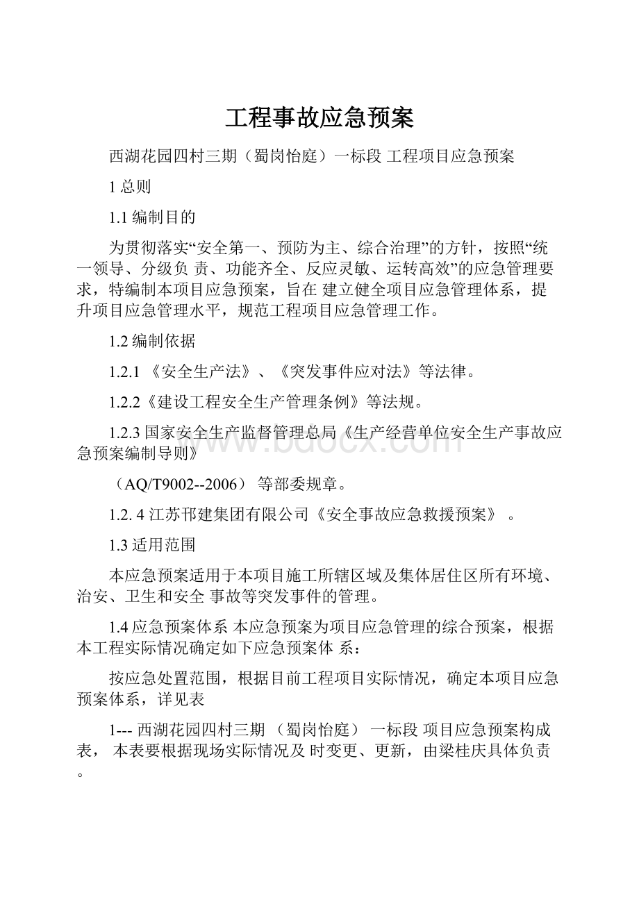 工程事故应急预案.docx_第1页