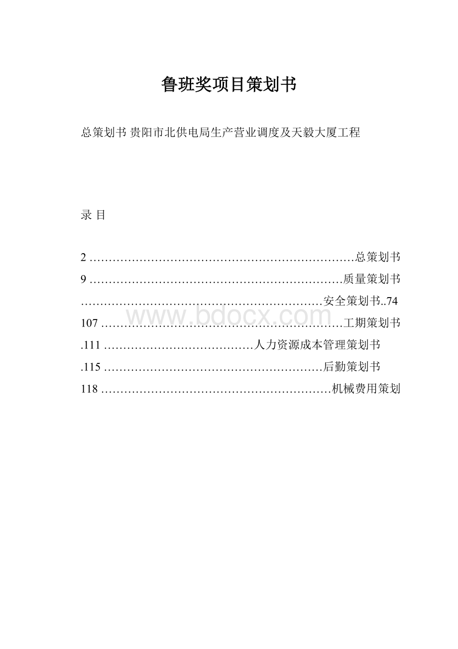 鲁班奖项目策划书.docx_第1页