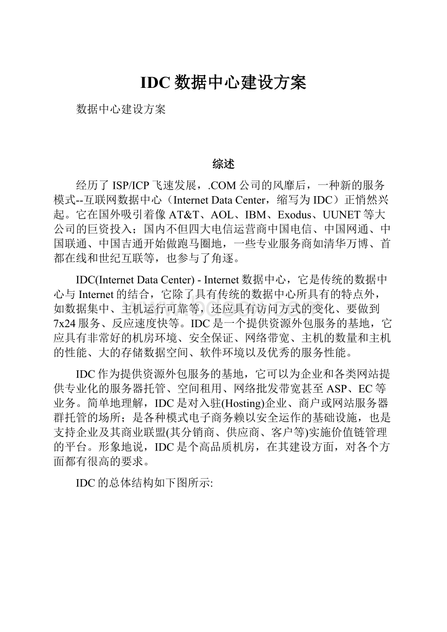 IDC数据中心建设方案.docx_第1页