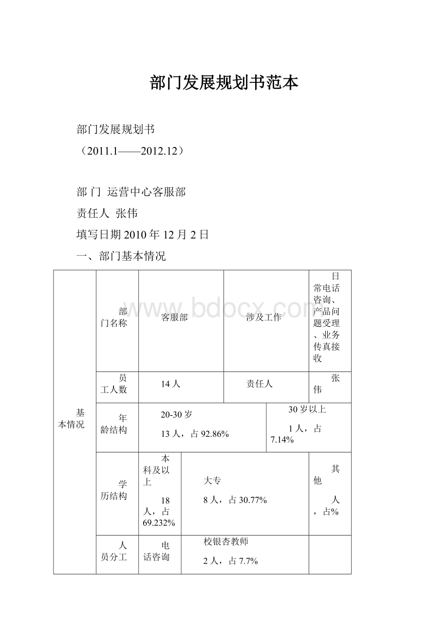 部门发展规划书范本.docx