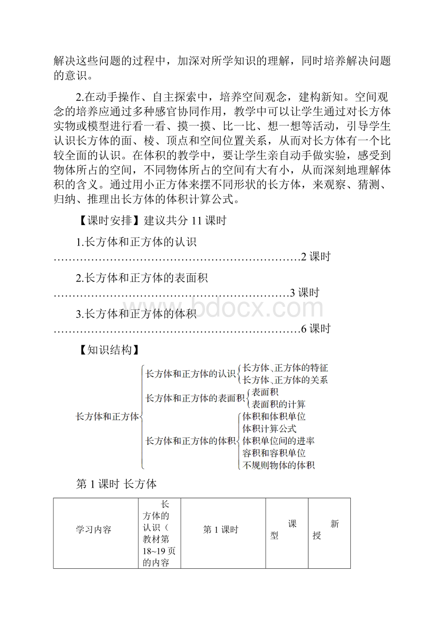 新人教版小学数学五年级下册长方体和正方体表格教案.docx_第2页