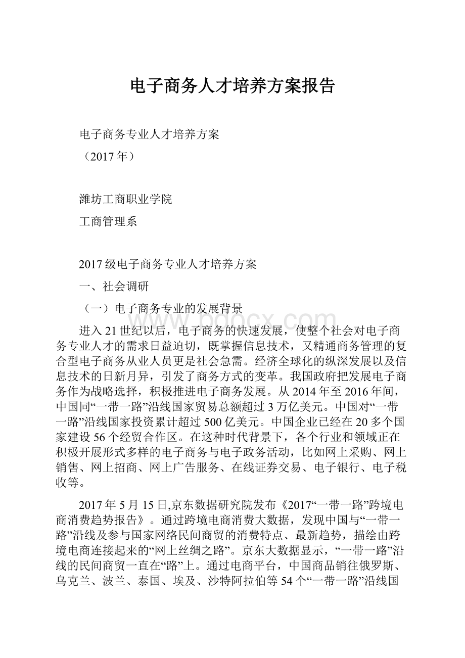 电子商务人才培养方案报告.docx