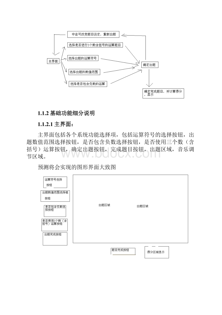 小学生四则运算出题系统概要设计说明书 1.docx_第2页