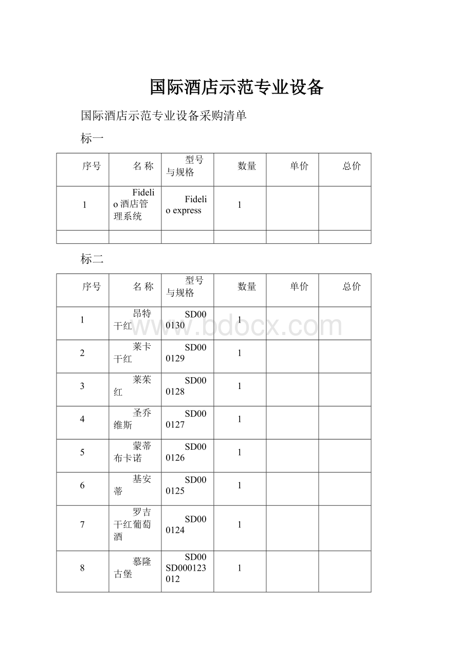 国际酒店示范专业设备.docx_第1页