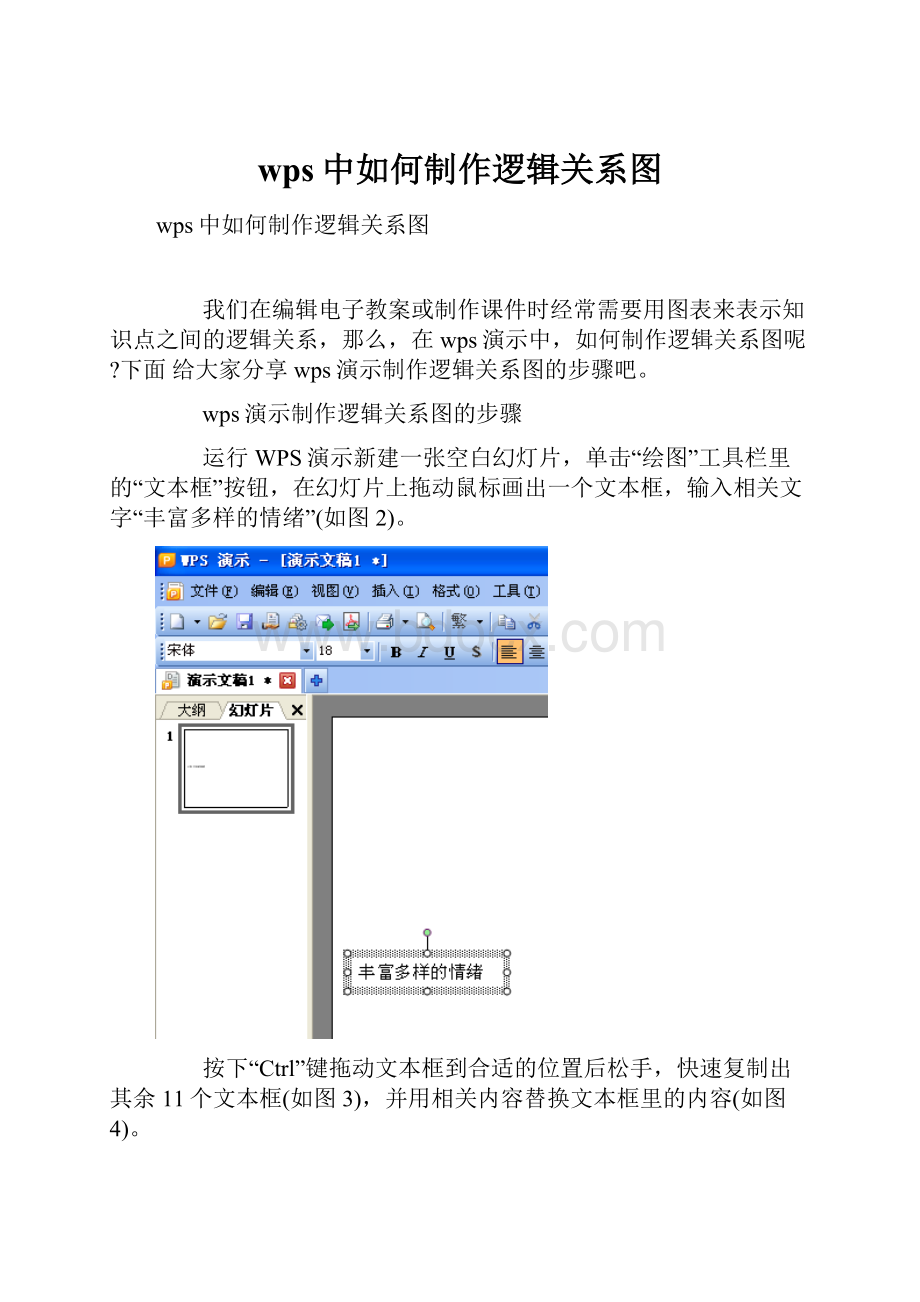 wps中如何制作逻辑关系图.docx_第1页