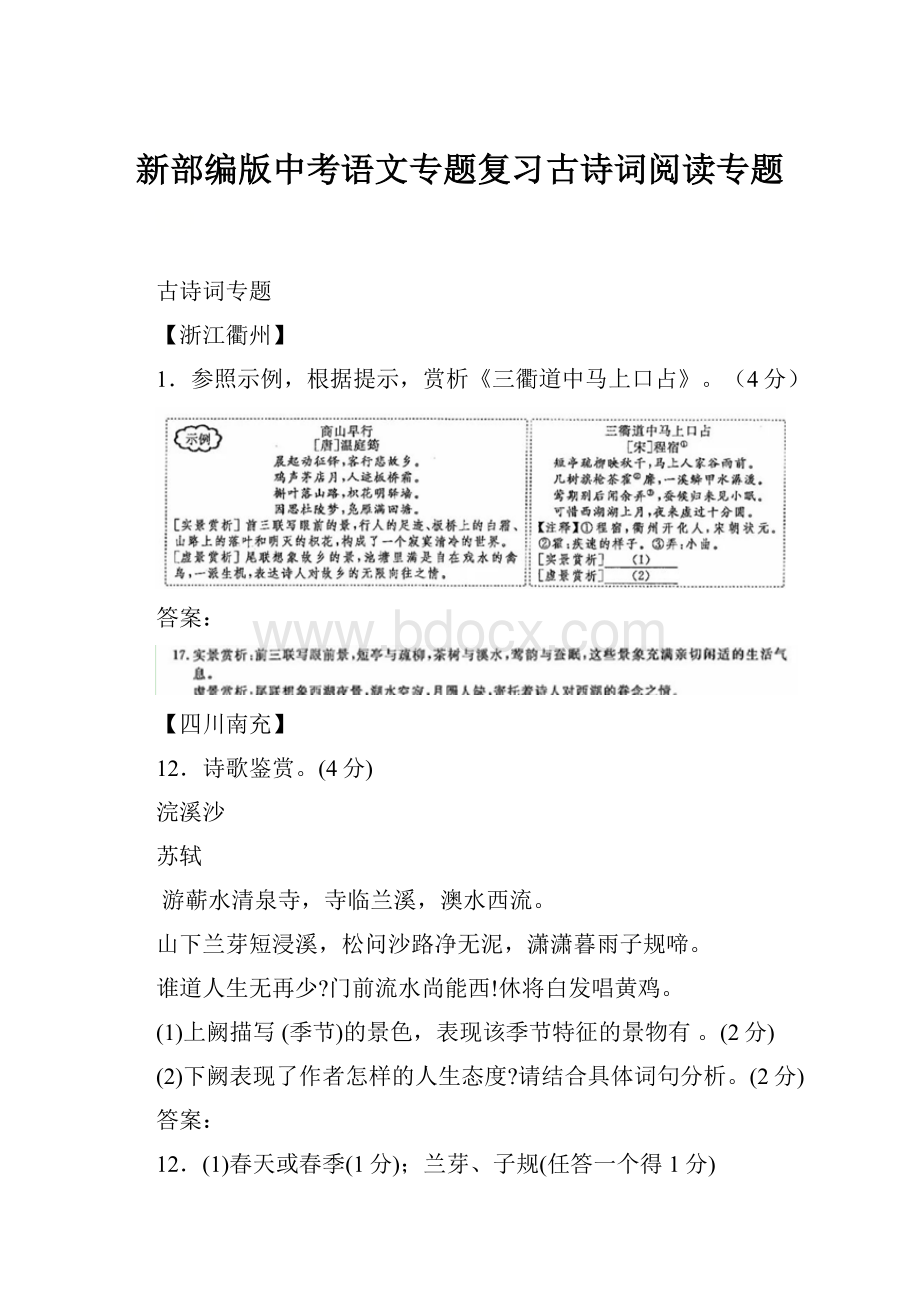 新部编版中考语文专题复习古诗词阅读专题.docx_第1页