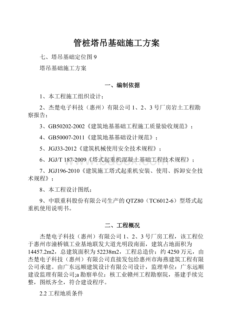 管桩塔吊基础施工方案.docx_第1页