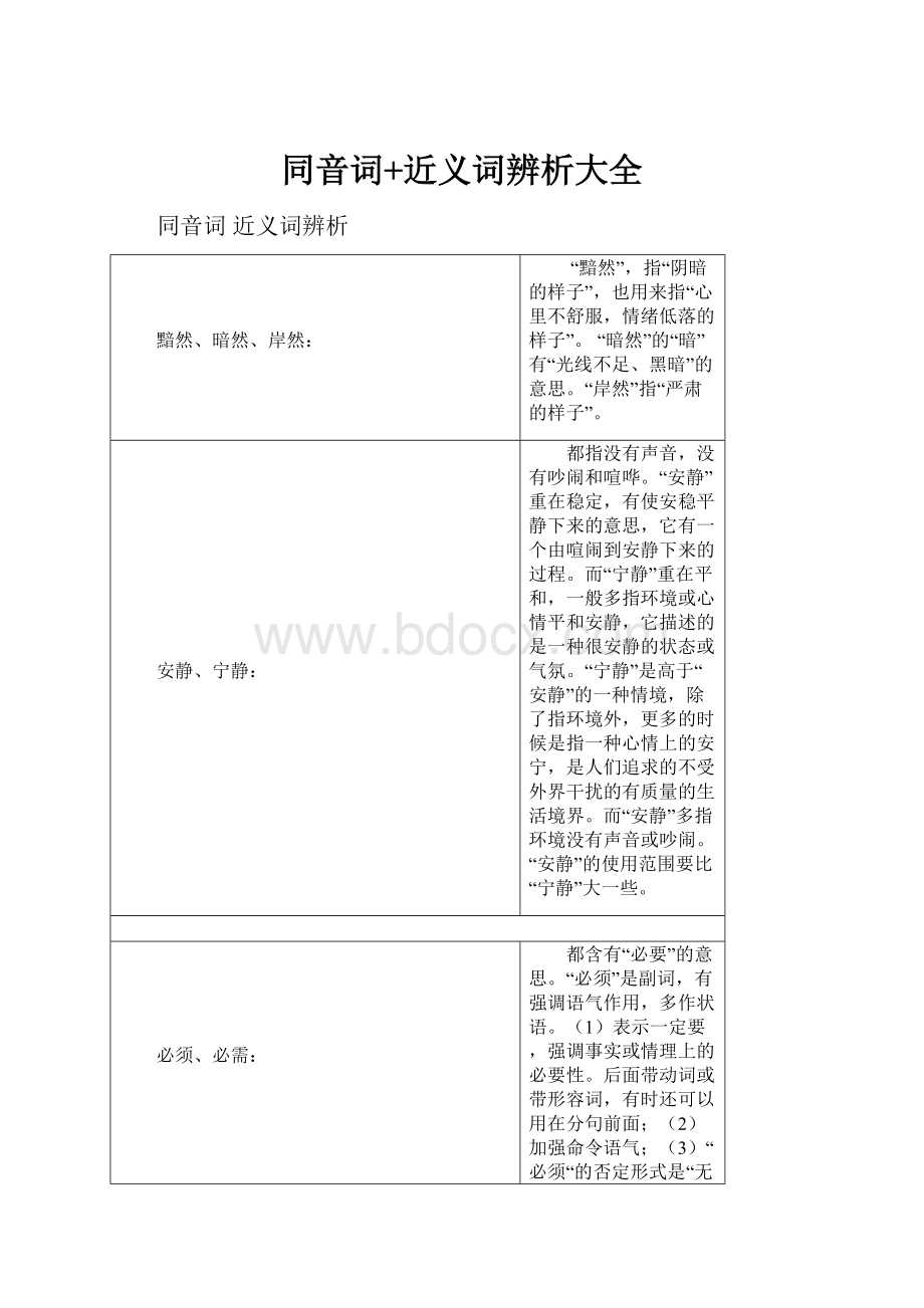 同音词+近义词辨析大全.docx_第1页