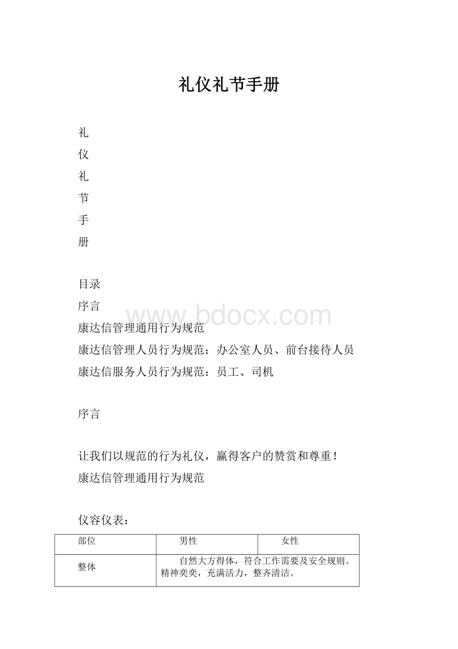 礼仪礼节手册.docx