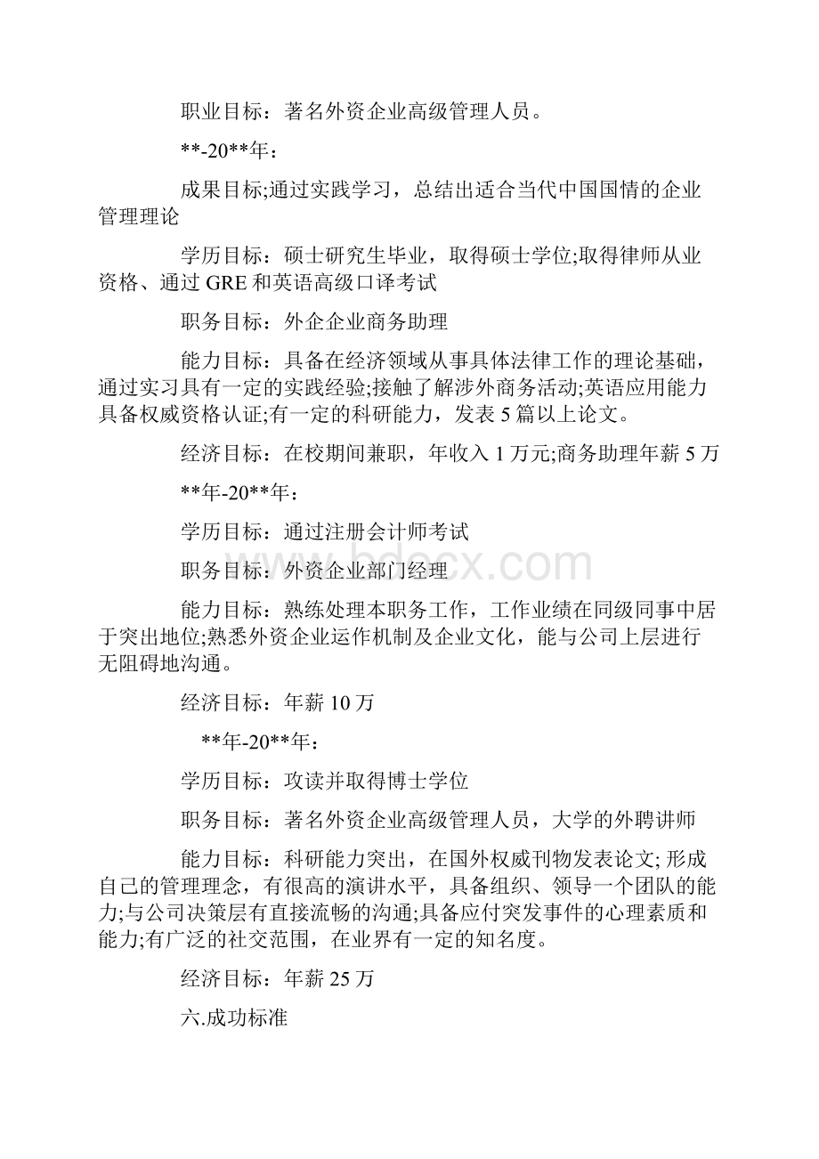 大学生毕业职业规划书大学生职业生涯规划书模板.docx_第3页