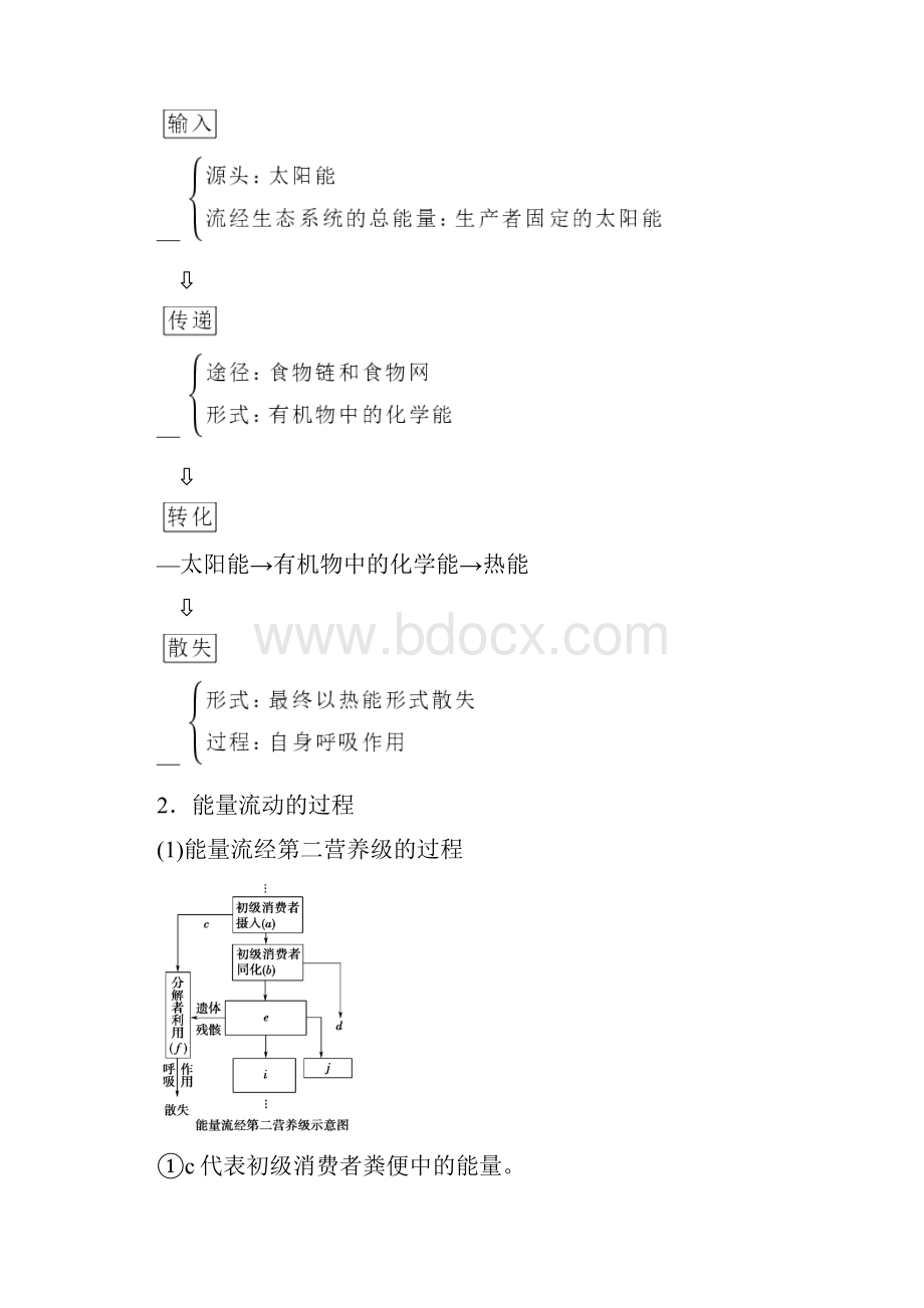 版高考生物一轮复习 第9单元 生物与环境 第4讲 生态系统的能量流动和物质循环学案 苏教版必修3.docx_第2页